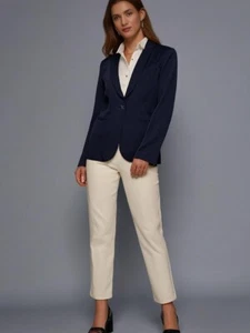 Armani Collezioni Blazer Jacket Blue AUS 10 US 6 EUR 38 Casual Resort Monochrome - Picture 1 of 6