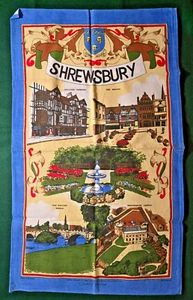 Shrewsbury Souvenir Tea Towel UK Cotton - Picture 1 of 9