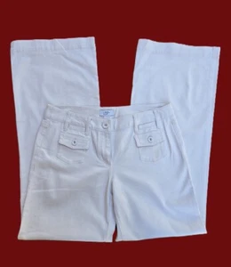 Pantalones elásticos Ann Taylor LOFT crema vainilla pierna ancha bolsillo talla 6, 10 nuevos con etiquetas - Imagen 1 de 7