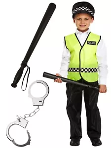 Children Kids Unisex Police Officer Uniform Fancy Dress Up Costume Accessory Set - Picture 1 of 5