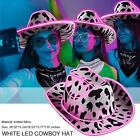 LED Flashing Neon Pink EL Wire Sequin Cowboy Party By Party Hat Glowz K9D0