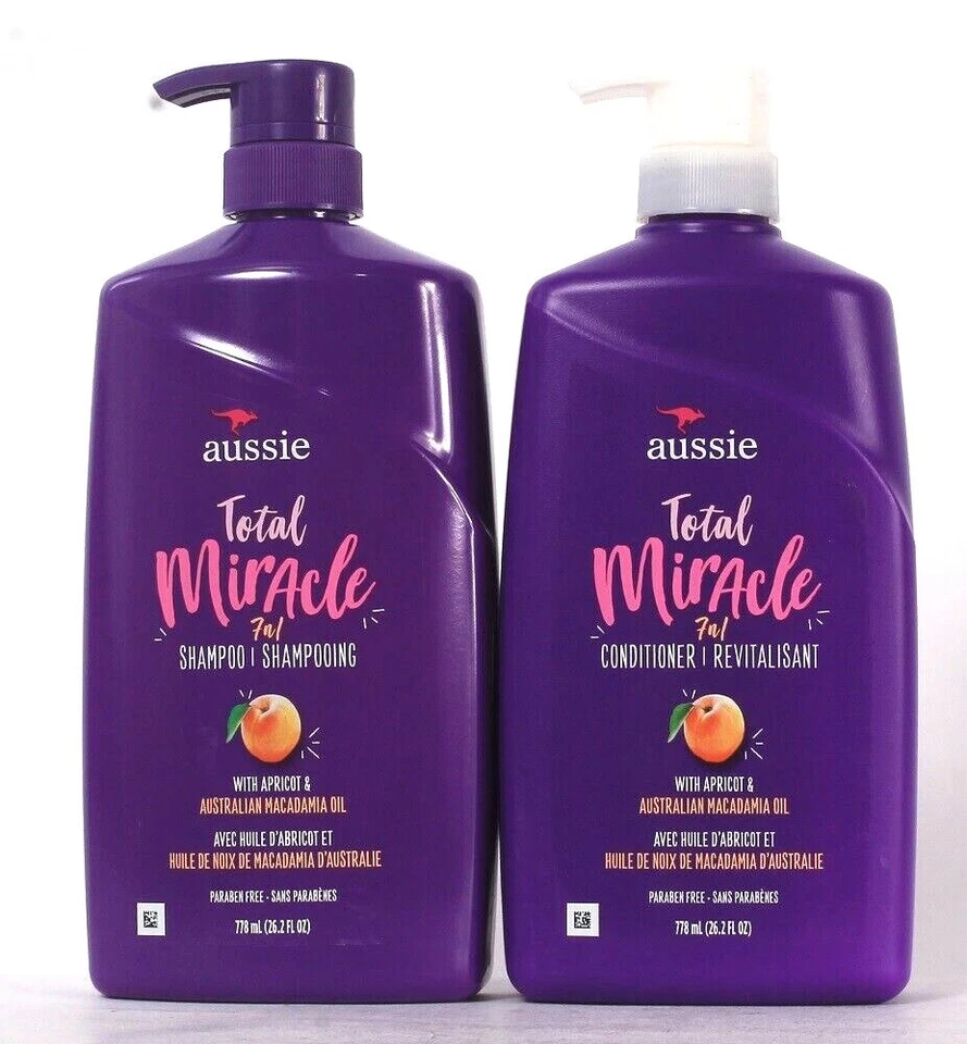 Aussie 26.2 Oz Total Miracle 7n1 Apricot Macadamia Oil Shampoo & Conditioner Set - Image 1 of 1