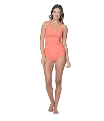 Tankini Jantzen L19904 para mujer coral liso envolvente espalda X talla 8 Foto 1 de 2
