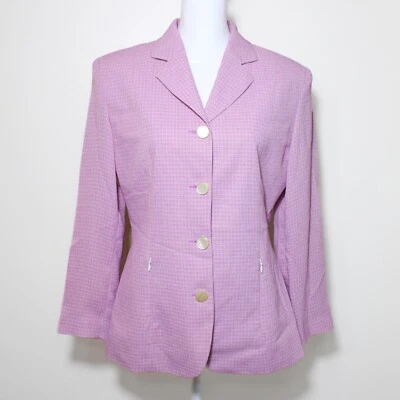 Chaqueta Blazer Vintage Guy Laroche Paris Mujer Ligera A Cuadros Malva Talla EU 40 Foto 1 de 4