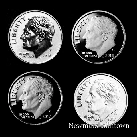 2017 2018 S Roosevelt Enhanced BU, Reverse, Silver Proofs from Mint Proof Set Cover
