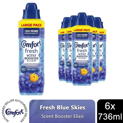 Comfort Fresh Scent Booster Elixir Blue Skies (192 Washes) 736ml, 6 Pack - Image 1 of 4