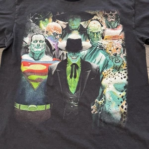 Justice League Unlimited DC Comics Villains T-Shirt Sz M Black Superman Joker - Picture 1 of 6
