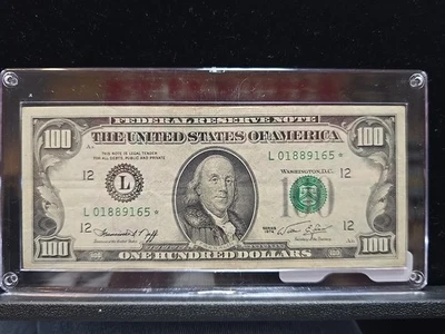 1974 100 Dollar Bill Star * Note  US Currency Crisp Federal Reserve - Image 1 of 4