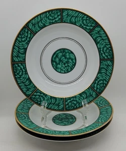 Set of 2 Georges Briard Vintage IMPERIAL MALACHITE Rim Soup Bowls, Japan - Picture 1 of 5