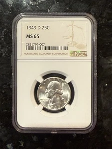 1949-D Washington Quarter 25C | NGC MS65 - Picture 1 of 4