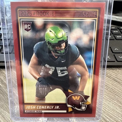 2025 Score - Rookies Josh Conerly Jr. #100 RC Red Parallel Washington Commanders - Image 1 of 4