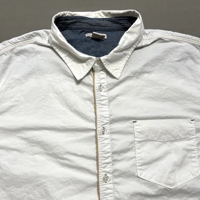 Camisa Carbono 2 Cobalto Para Hombres XL Extra Grande Blanco Algodón Botones Bolsillo en el Pecho Foto 1 de 4