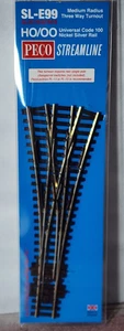 Three Way turnout switch medium Code 100 Nickel Silver PECO SL-E99 Electrofrog - Picture 1 of 4