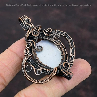 Venta de Navidad Madreperla Piedras Preciosas Alambre de Cobre Envuelto Colgante de Compromiso Foto 1 de 4