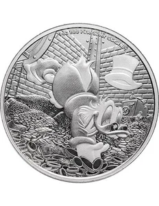 Moneda de plata SCROOGE MCDUCK 75 aniversario 1 OZ 2$ Niue 2024 - Imagen 1 de 2
