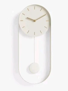 John Lewis Pendulum Metal Analogue Wall Clock - 50cm - Greige (£40rrp!) - Picture 1 of 4