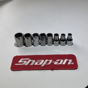 Snap On TMD 8Pc Shallow Sockets 1/4" Dr 12 Pt SAE TMD6 - TMD16 3/16" - 1/2” - Picture 1 of 22