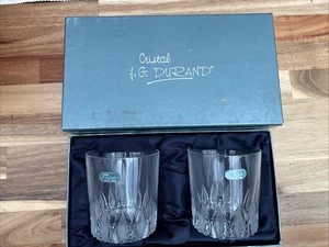 Set of 2 Cristal JG Durand Florence Whiskey Glasses - Picture 1 of 6