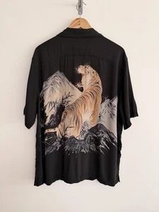 Allsaints "Sibu" Kurzarm Shirt Tiger bestickt schwarz XL / Relaxed - Bild 1 von 13
