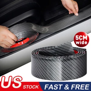 Carbon Sticker Fiber Protector Sill Scuff Cover Anti Scratch Strip Car Door Body - Picture 1 of 11