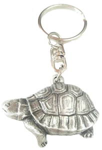 Llavero de peltre inglés liso hecho a mano tortuga  - Imagen 1 de 3