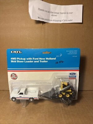 Ertl 164 four-wheel-drive pick up with Ford new Holland skid steer loader  - Image 1 of 4