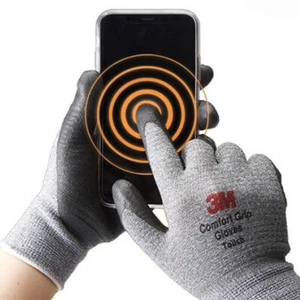 (10 Pair) 3M Comfort Grip Touch NBR Nitrile Foam Coated Smartphone Work Gloves - Picture 1 of 2