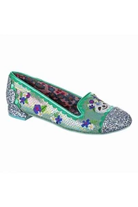 Irregular Choice Slow Much Love Womens Green Flat Shoes