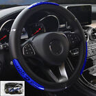 15''Anti-slip PU Leather Car Steering Wheel Cover Protector Accessories Round US