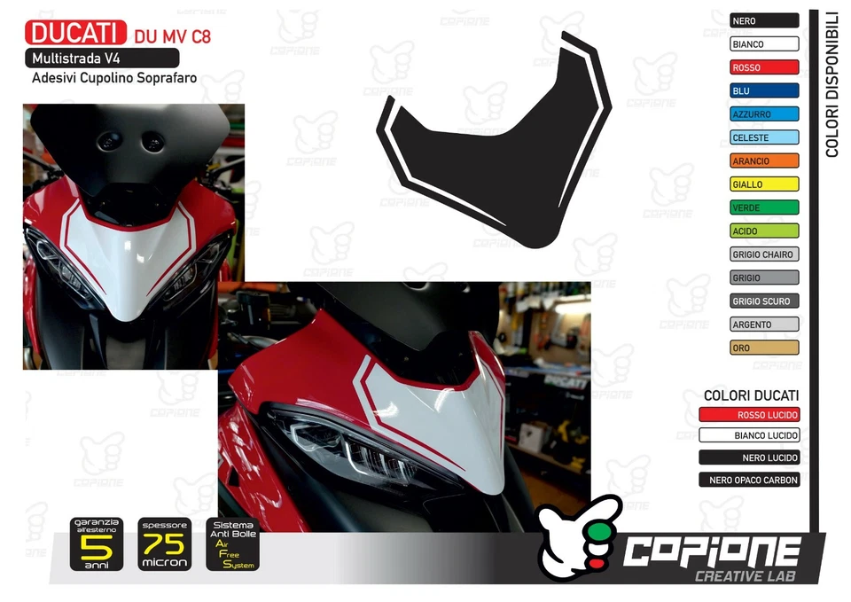GRAFICHE PER CUPOLINO SOPRAFARO DUCATI MULTISTRADA V4 E V4S DU MV C8