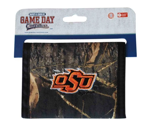 Oklahoma State Cowboys Game Day Outfitters Mens Camo Wallet 4.9" x 3.5" Cover