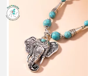 Halskette Anhänger Elefant ethnisch Retro Amulett Glücksbringer Geschenkidee - Bild 1 von 3