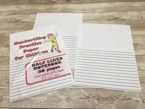 Handwriting Practice Paper for children - Half lined notebook paper 30 sheets - Picture 1 of 3