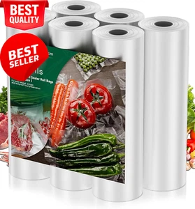 Vacuum Food Sealer Roll Bags 28Cmx6M 6 Pack Vacuum Seal Bags, Seal Storage Heat - Picture 1 of 12