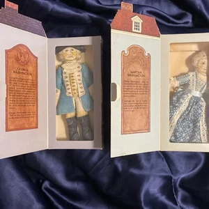 Vintage Hallmark George Martha Washington Dolls Box Mt Vernon Bicentennial - Picture 1 of 9