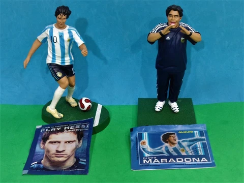 Football Toy Maradona and  Messi 2010 Selection Argentine Doll..Special ORnament Cover
