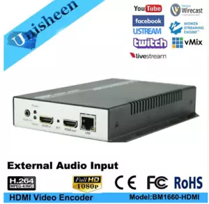 H.264 HDMI to IP codificatore video loop dispositivo live streaming RTMP RTSP M3U8 1080P - Foto 1 di 4