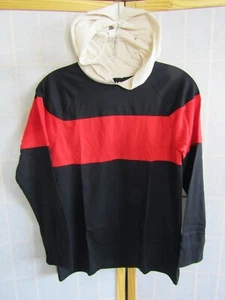 NWT Place Black/Red/Cream Long Sleeve Youth Hoodie T-Shirt Size L (10-12) - Picture 1 of 5