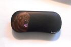 Chocolate Labrador Retriever Dog Eyeglass Case Hand Painted