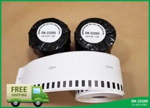 15 Rolls Non OEM Fits DKL-2205 Brother Compatible P-Touch Thermal Labels - Picture 1 of 6