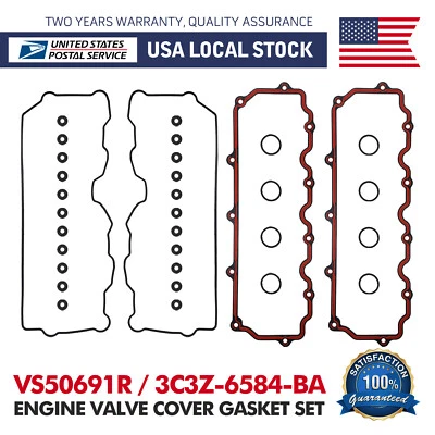 Valve Cover Gasket For 2003-2007 Ford F-250 Super Duty 6.0L Upper and Lower - Image 1 of 4