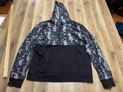 Sudadera con Capucha Tek Gear, Para Hombre Talla Grande, Negro Gris, Camuflaje, Cremallera Completa Foto 1 de 4
