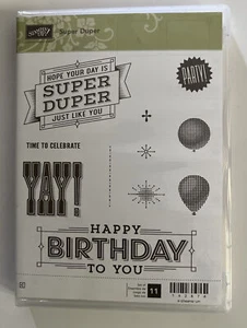 STAMPIN’ UP! • SUPER DUPER • Celebration Theme • 11 STAMP SET • Never Used - Picture 1 of 3