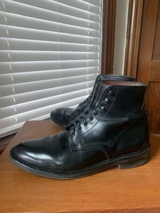 STIVALI ALLEN EDMONDS 11D NERI SHELL CORDOVAN HIGGINS MILL PUNTA LISCIA 11 D - Foto 1 di 17