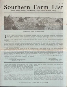 Agriculture, Mobile Southern Railway / Southern Farm List American South - Picture 1 of 2