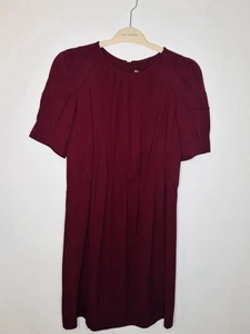 Louis Vuitton Burgundy Short Sleeve Pleated Dress FR 38 (US 6) Made in France - Picture 1 of 4
