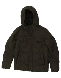 JACK & JONES Mens Hooded Padded Jacket UK 36 Small Khaki AB20 - Picture 1 of 4