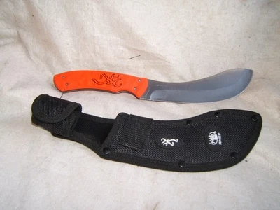 contemporary browning rmef model 0448r fixed blade hunting fishing knife vtg - Image 1 of 4