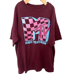 MTV Music Television Kids T-Shirt Youth Size 8 Maroon Old Navy Graphic Tee 80s - Picture 1 of 4