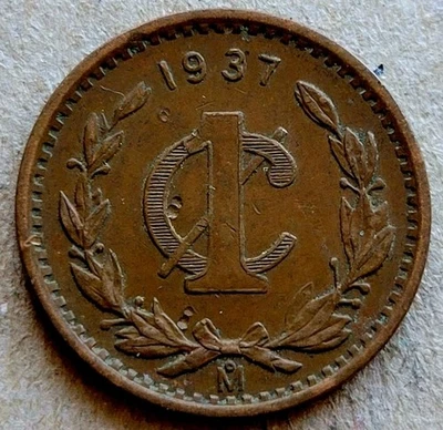 MÉXICO 🇲🇽  Un  CENTAVOS COIN 1937 - Image 1 of 2